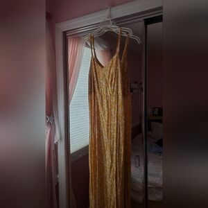 Yellow Floral Sleeveless Dress